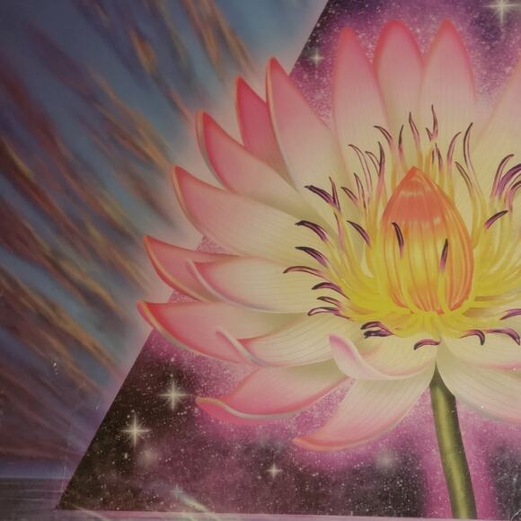Lotus Flower Giclée Wall Art Large Airbrush Psychedelic Ocean Visionary Print - Picture 5 of 9